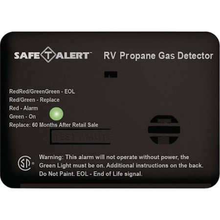 Mti Industries 12V 20 Series Safe T Alert Mini RV Propane - LP Gas Alarm, Black MT322526
